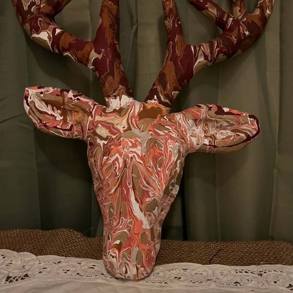 Abstract Multicolor 2018 Deer Head Wall Art Paper mâché